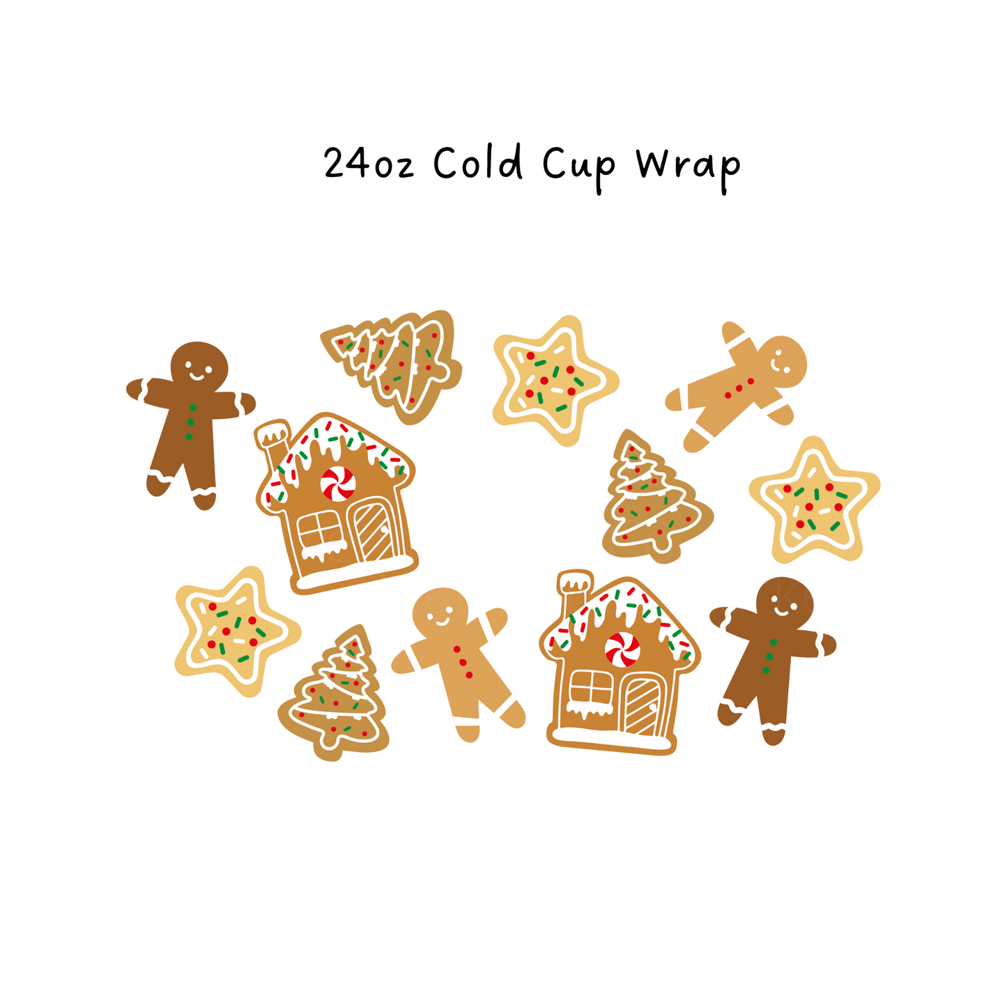 Gingerbread House and Man 24 OZ Cold Cup Wrap
