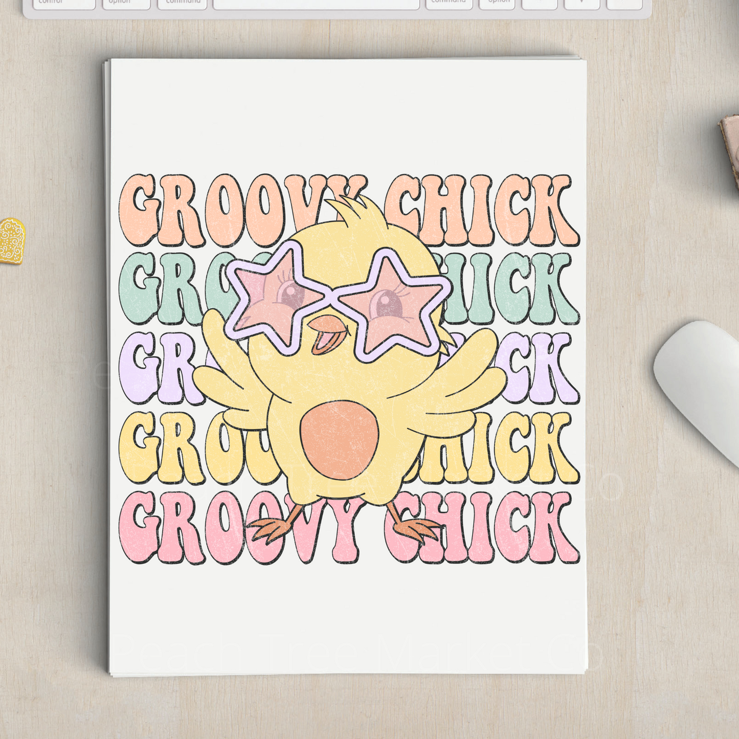 Groovy Chick Sublimation Transfer