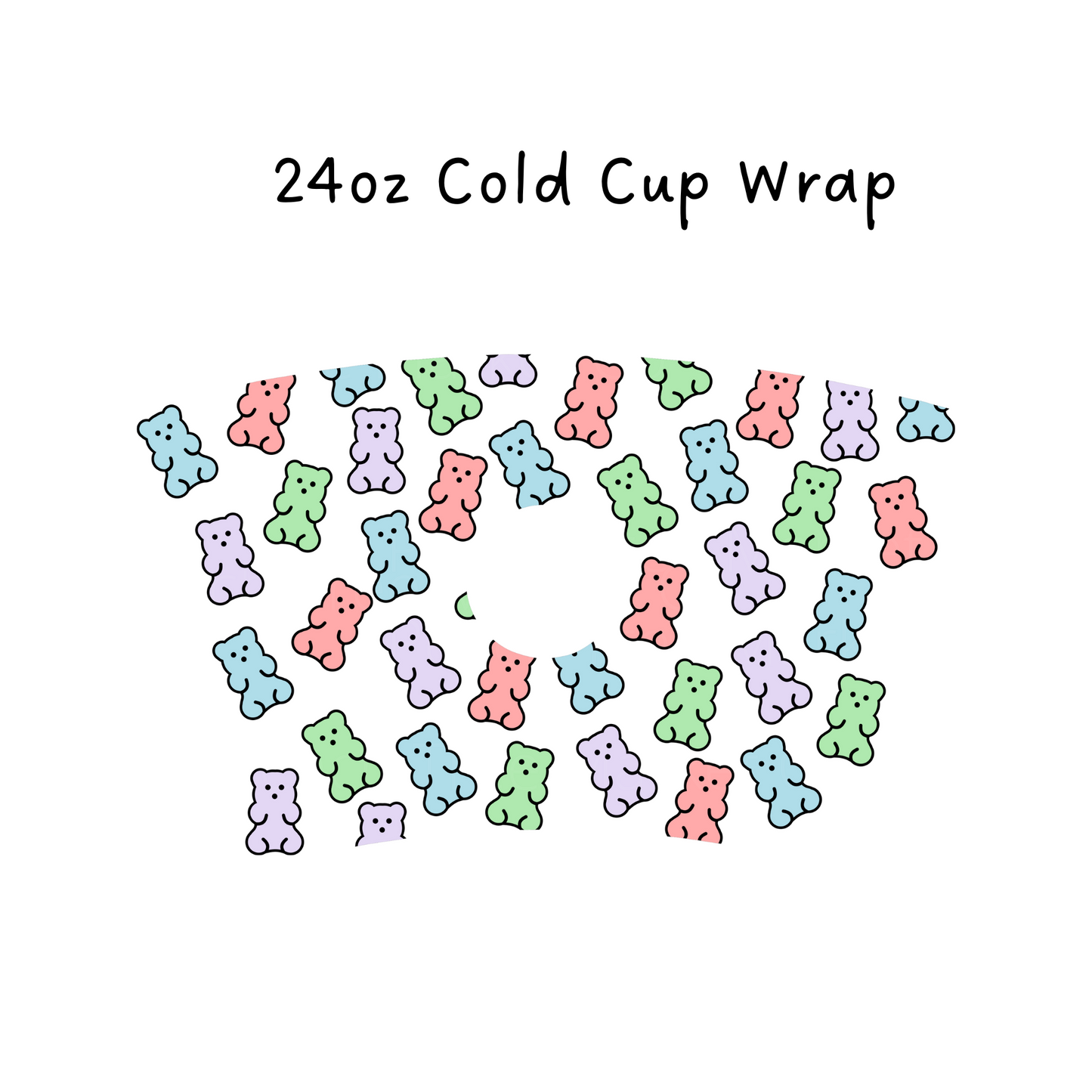 Candy Bears 24 OZ Cold Cup Wrap