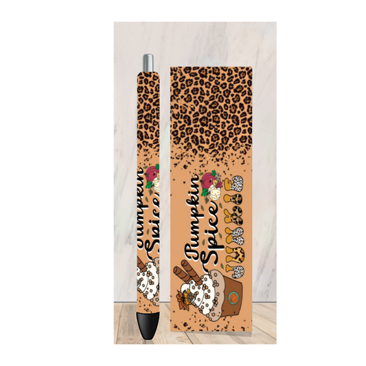 Cheetah pumpkin Spice Pen Wrap