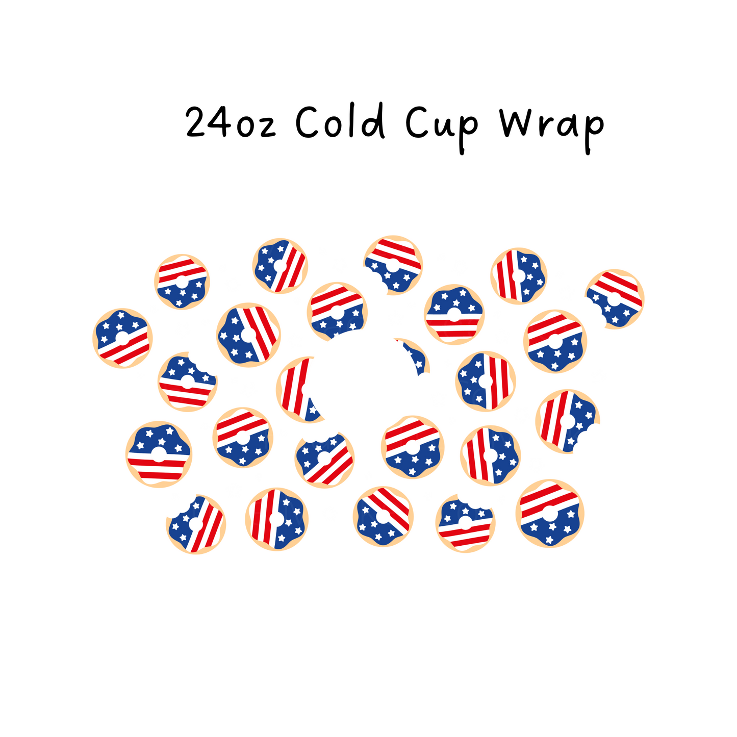 Patriotic Donuts 24oz Cold Cup Wrap