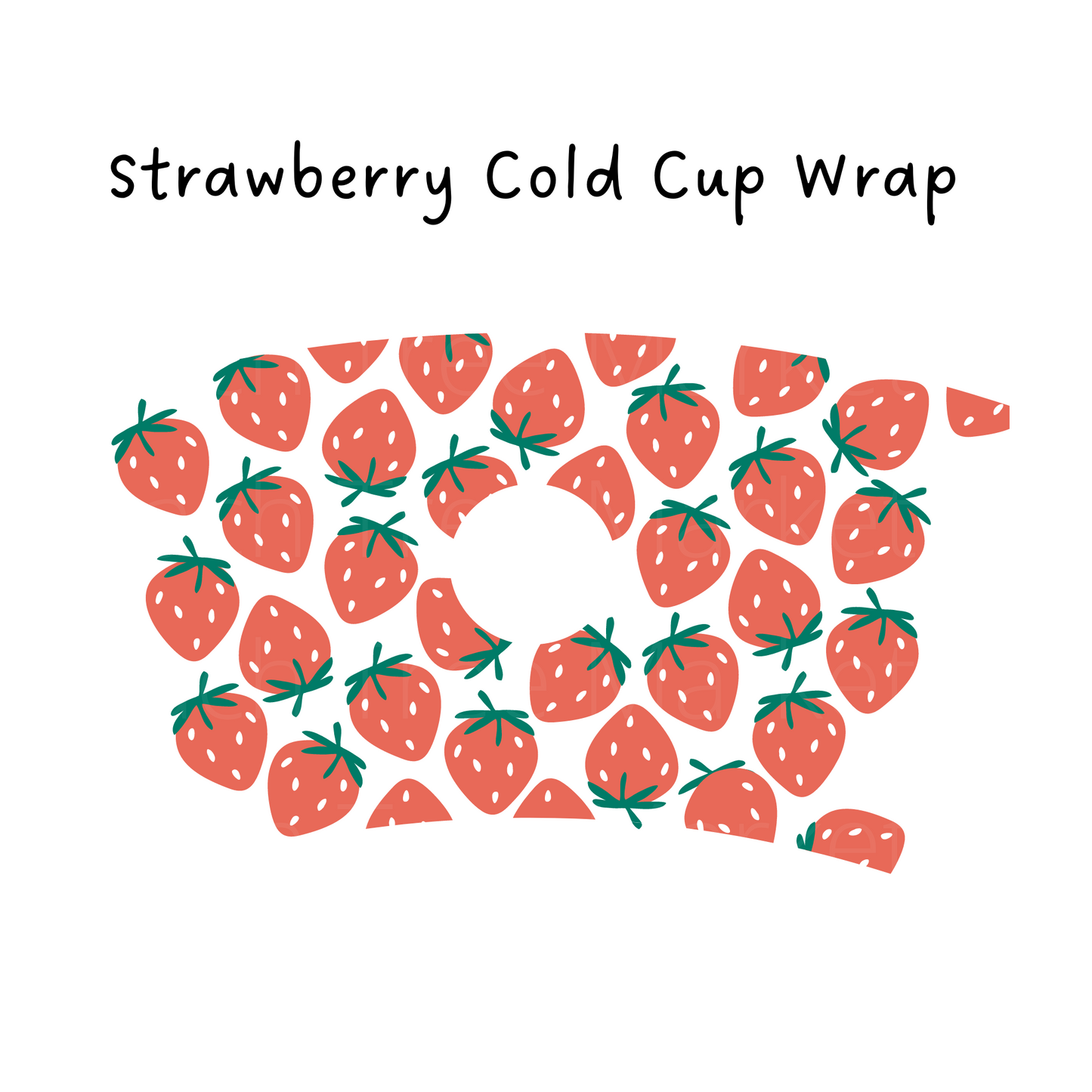 Red Strawberries 24 OZ Cold Cup Wrap