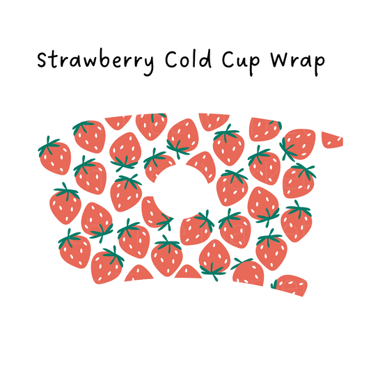 Red Strawberries 24 OZ Cold Cup Wrap