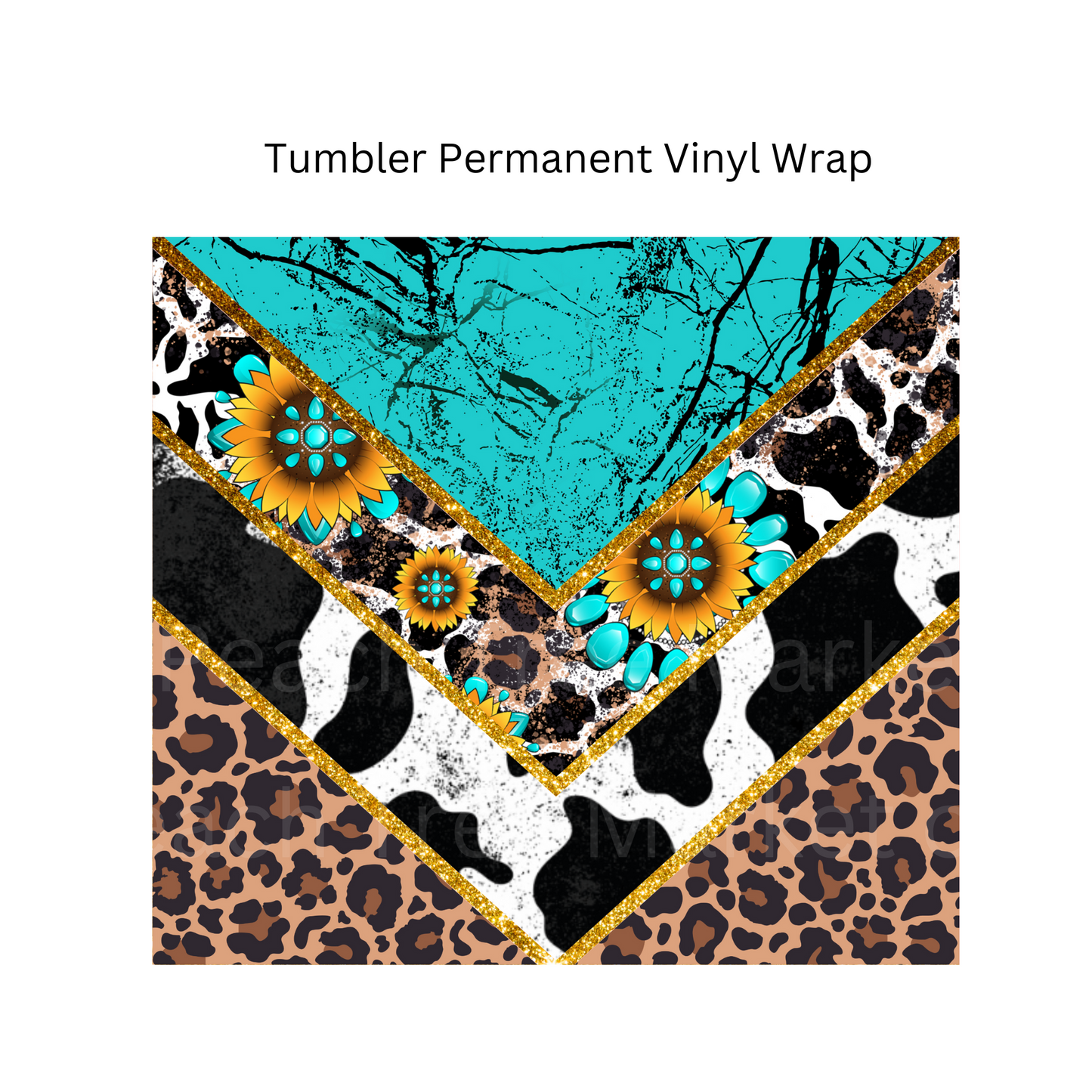 Turquoise Gem Tumbler Permanent Vinyl Wrap