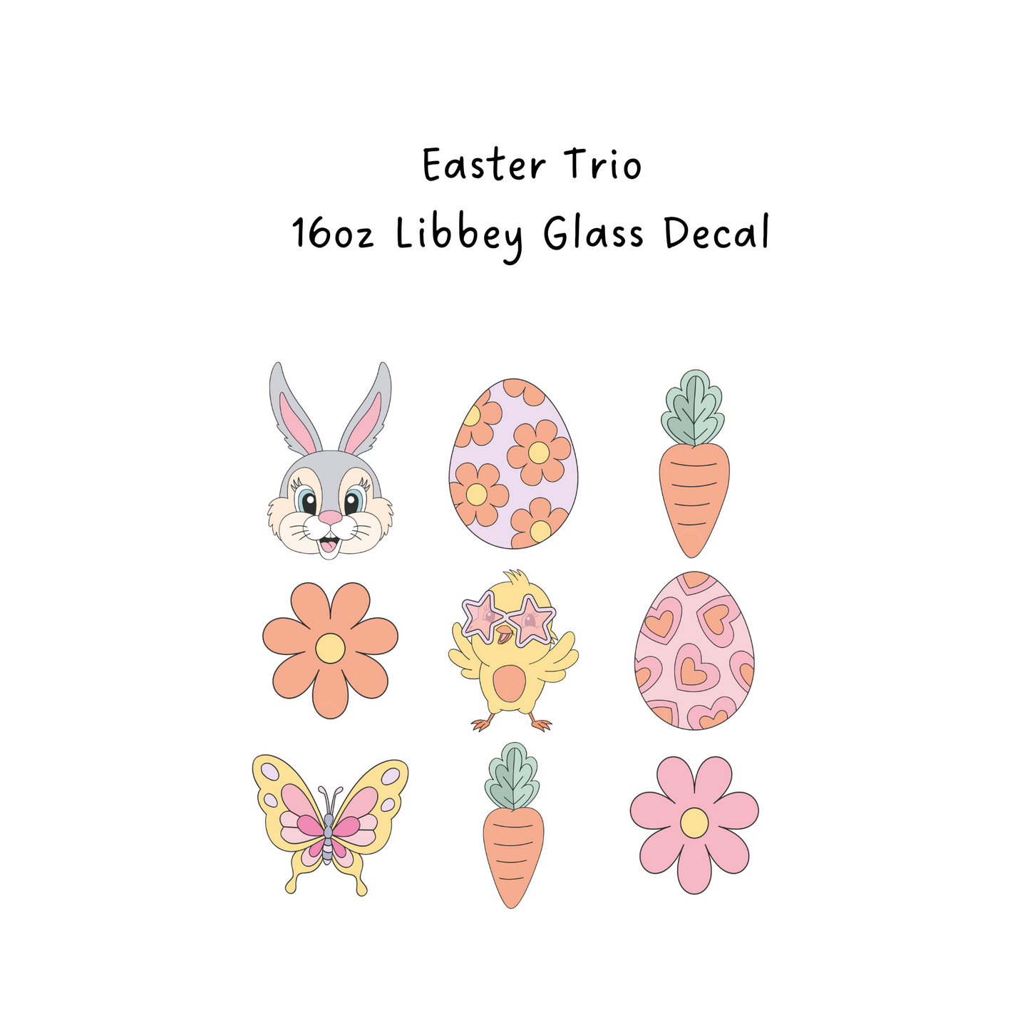 Easter Trio Cold Cup or Beer Glass Decal