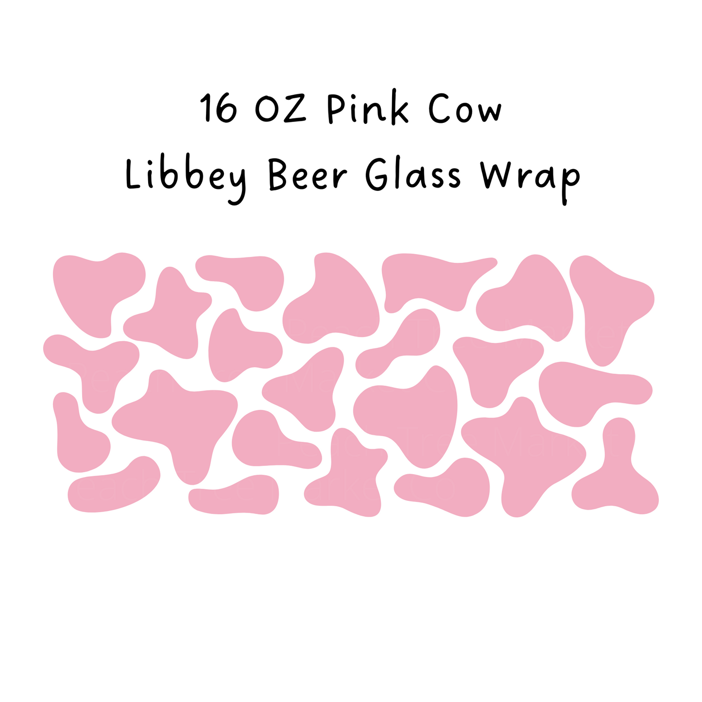 Pink Cow Print 16 Oz Libbey Beer Glass Wrap