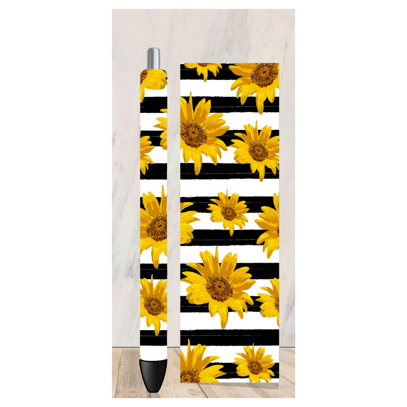 Sunflower and Stripes Pen Wrap