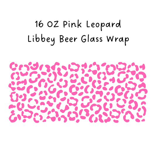 Hot Pink 16 Oz Libbey Beer Glass Wrap
