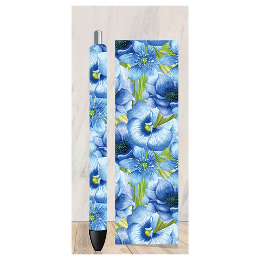 Blue Flowers Pen Wrap