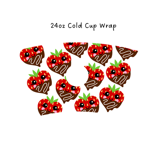 Chocolate Covered Strawberries  24oz Cold Cup Wrap