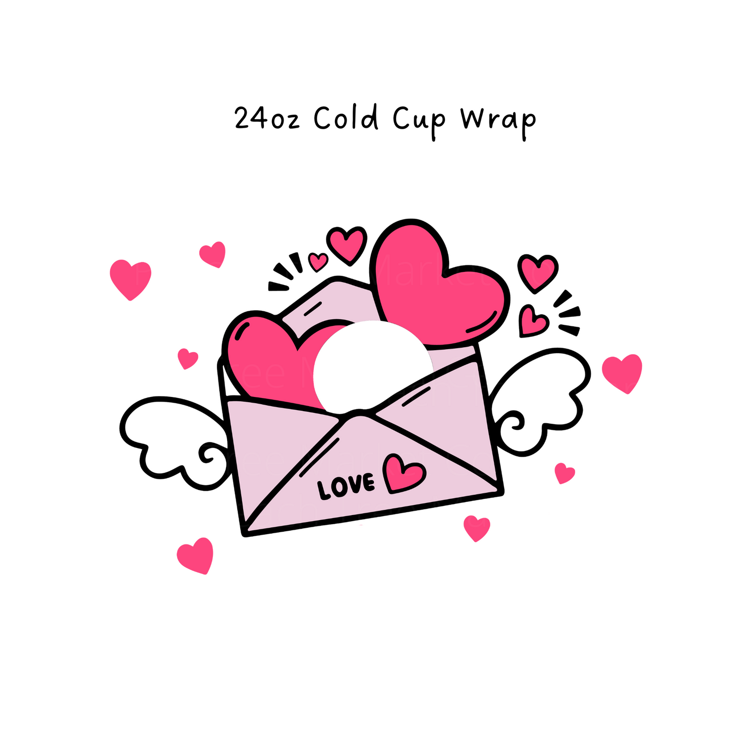 Love Letter  24 OZ Cold Cup Wrap