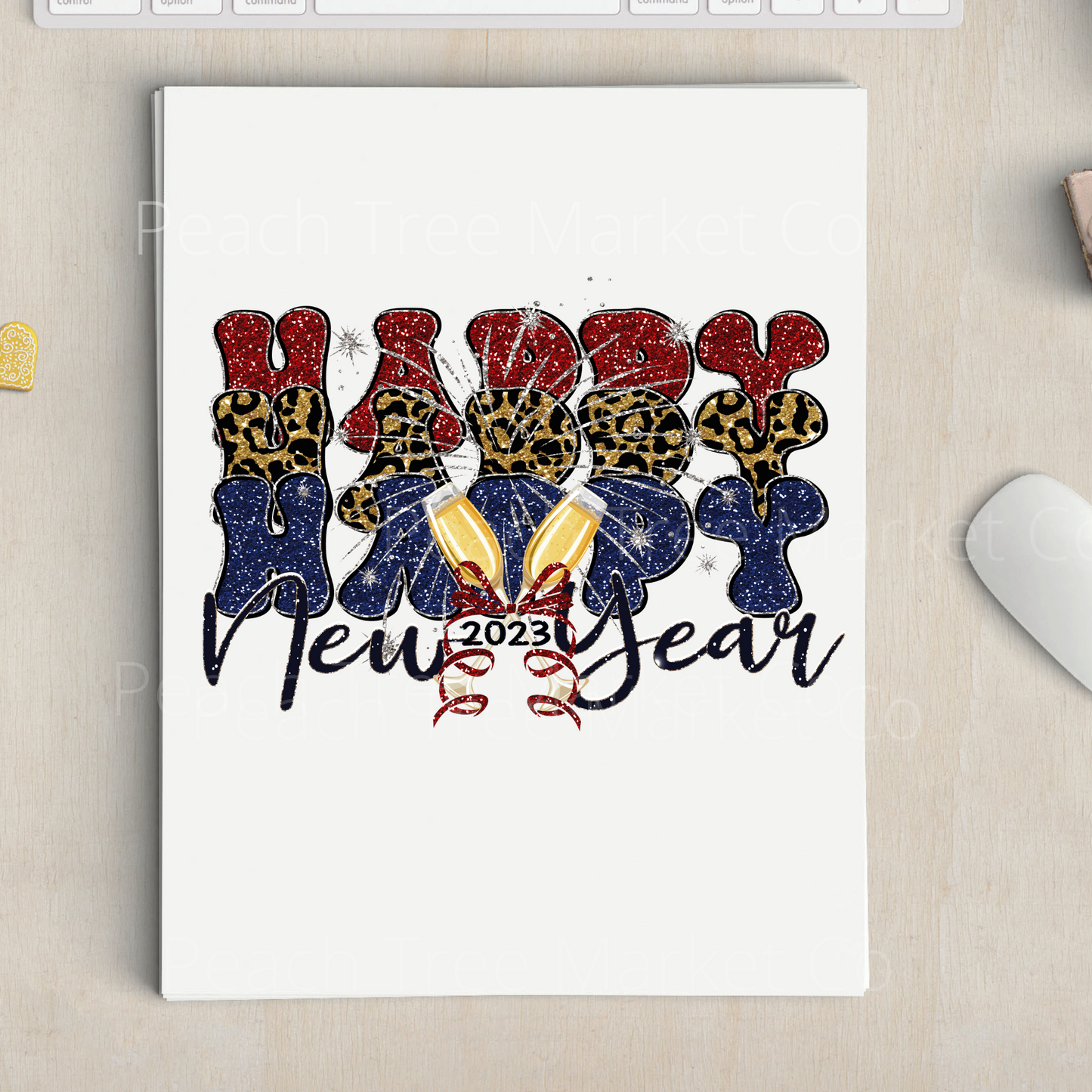 Happy New Year 23 Sublimation Transfer