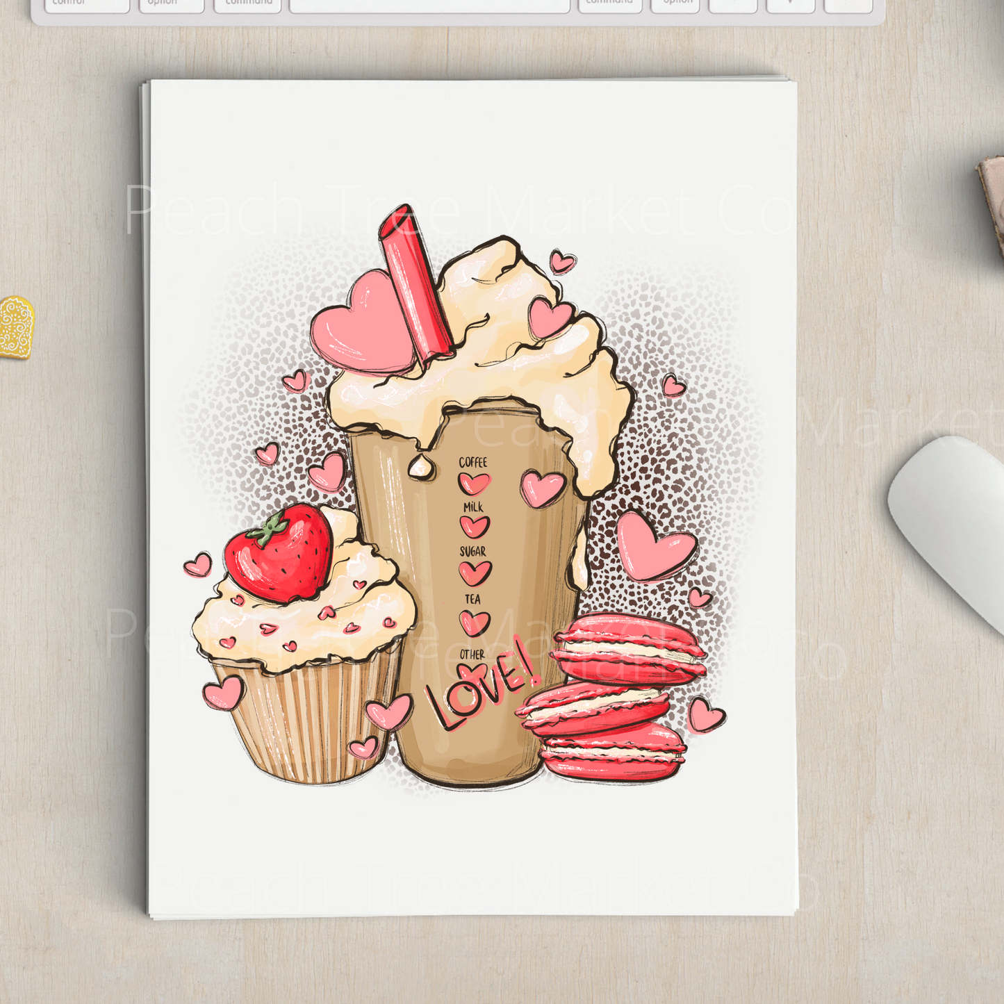 Valentines Coffee Sublimation Transfer