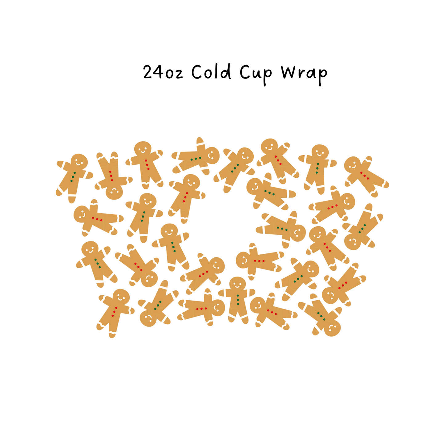 Pattern Gingerbread 24 OZ Cold Cup Wrap