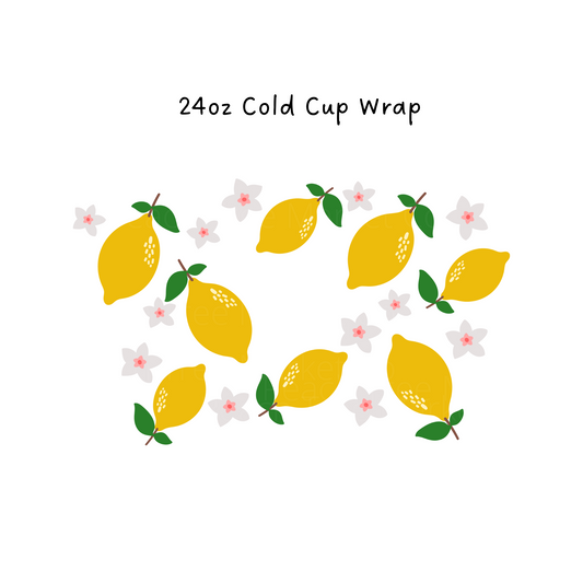 Lemons and Flowers 24 OZ Cold Cup Wrap