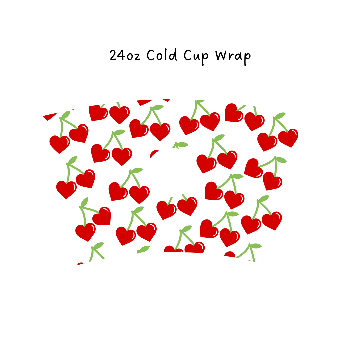Heart Cherry 24 OZ Cold Cup Wrap