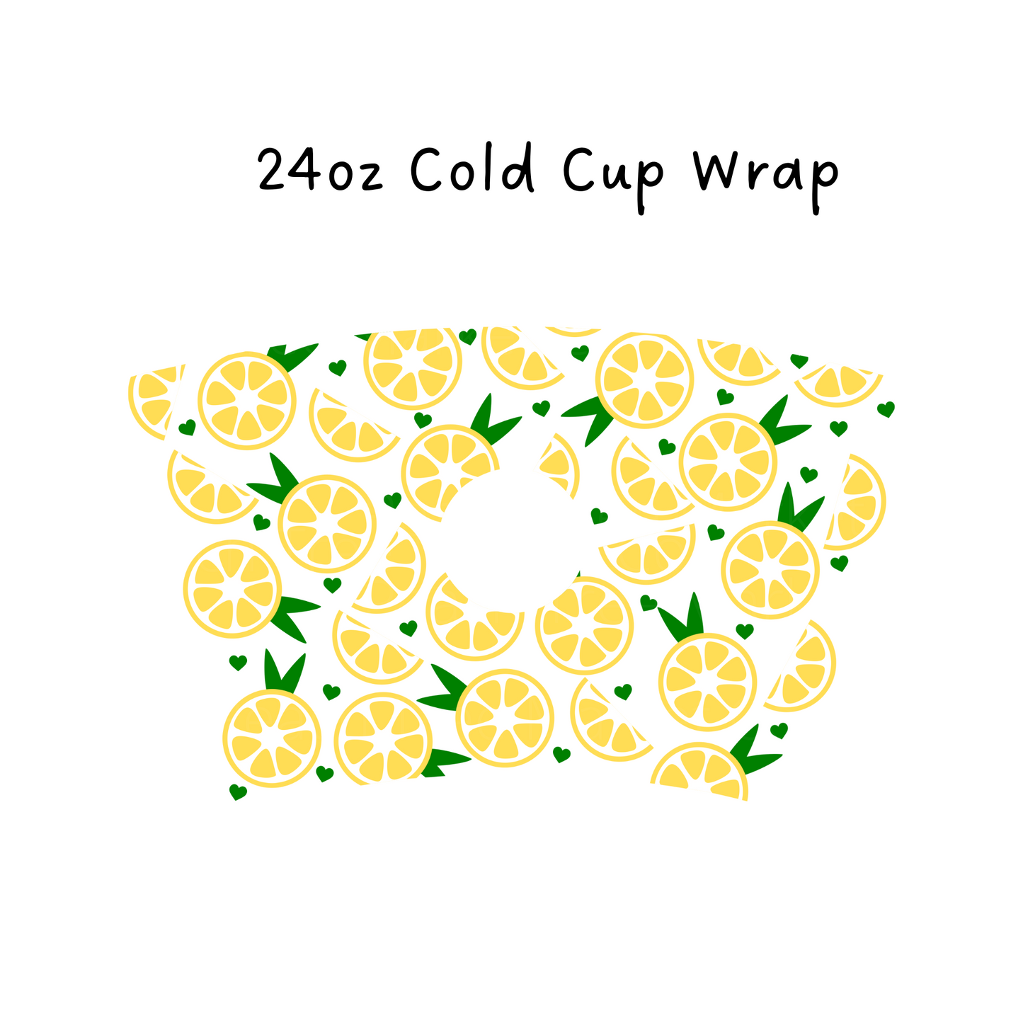 Lemons and Hearts 24 OZ Cold Cup Wrap