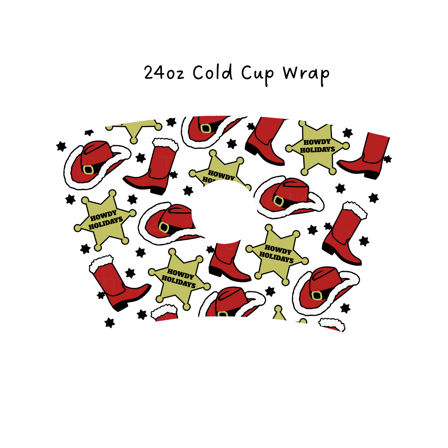 Howdy Holidays 24 OZ Cold Cup Wrap