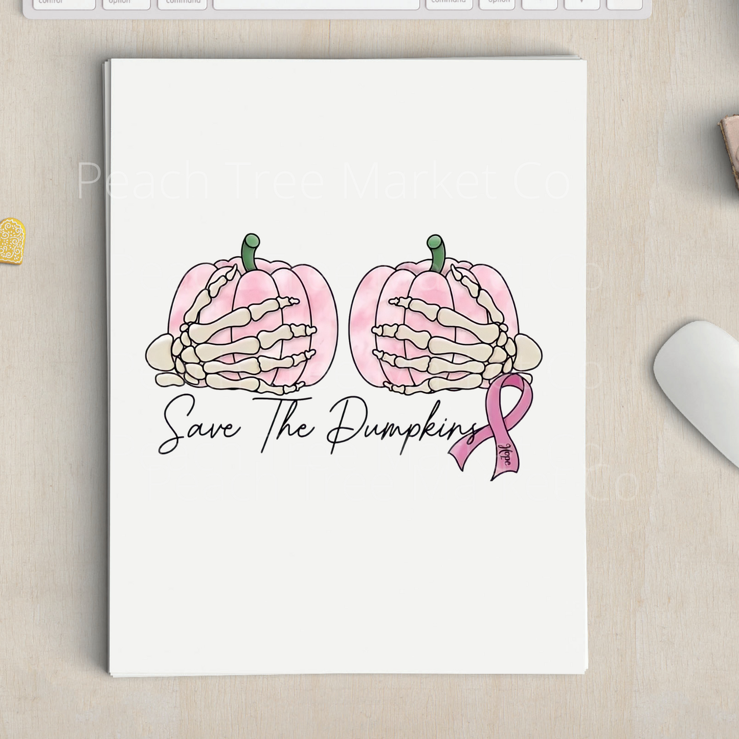 Save The Pumpkins Breast Cancer Sublimation Transfer