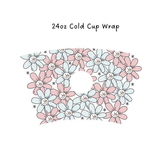 Flower Snowmen Cold Cup Wrap
