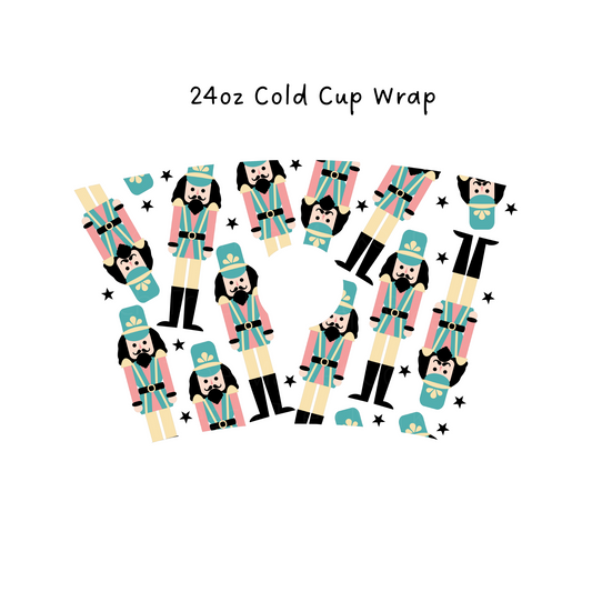 Pink and Green soldiers 24 OZ Cold Cup Wrap