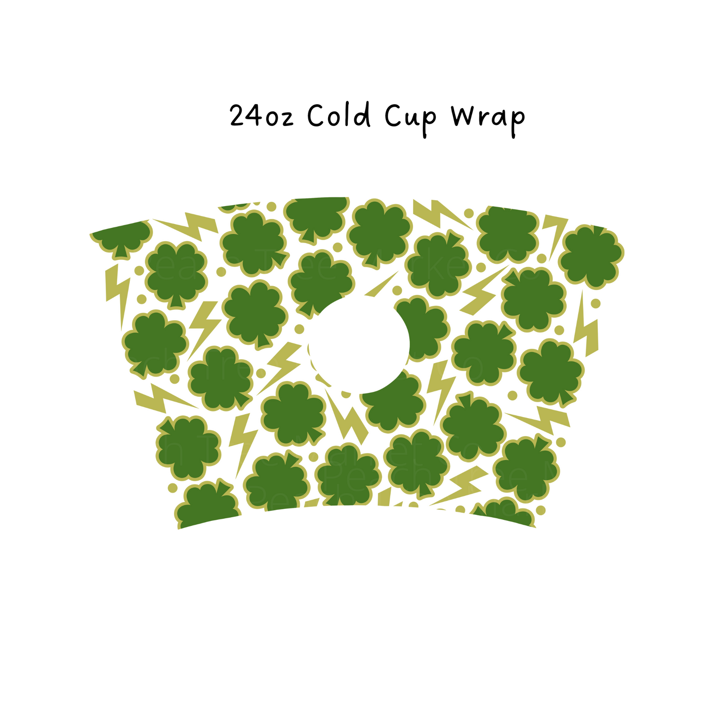 Gold Shamrock 24 OZ Cold Cup Wrap