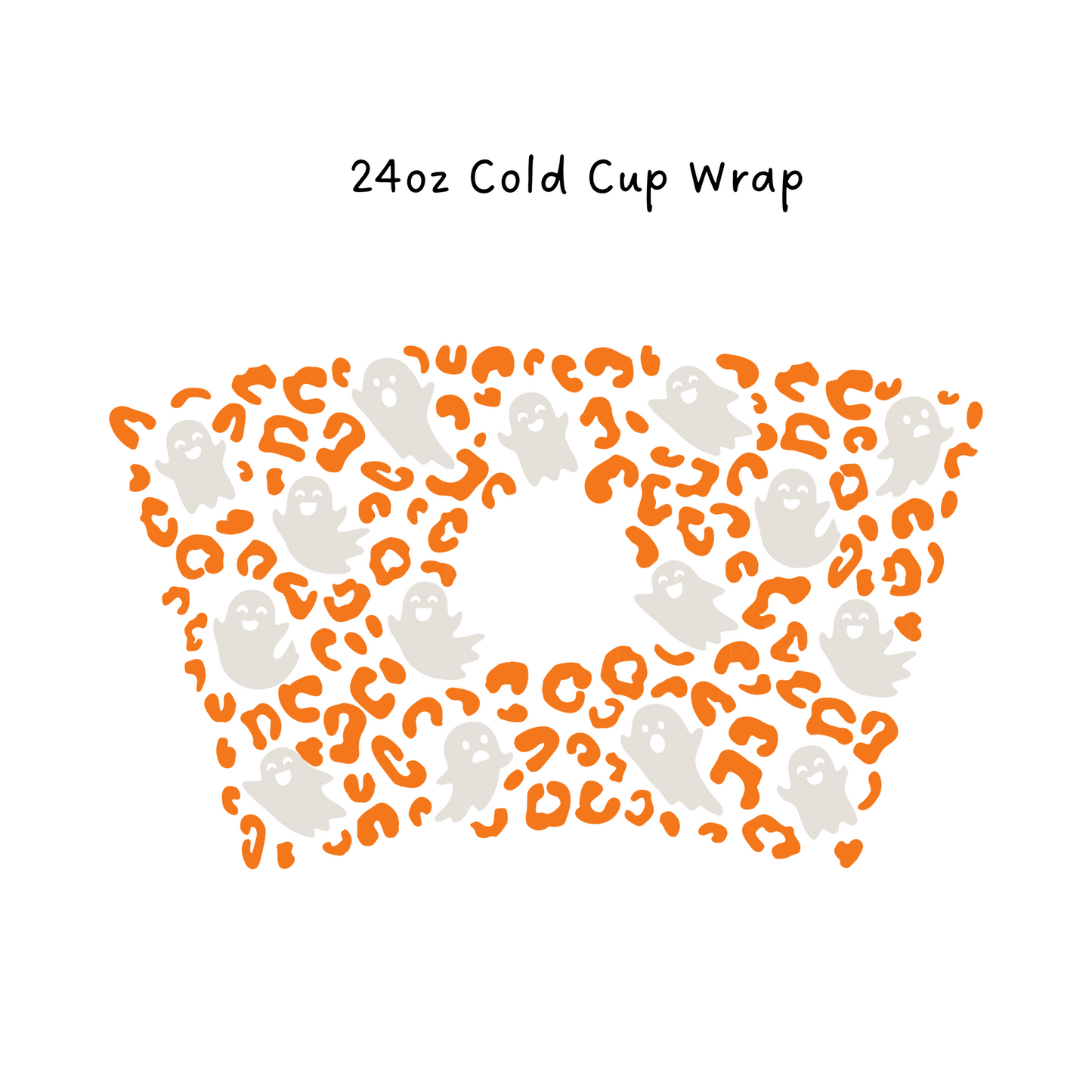Leopard Ghost 24oz Cold Cup Wrap
