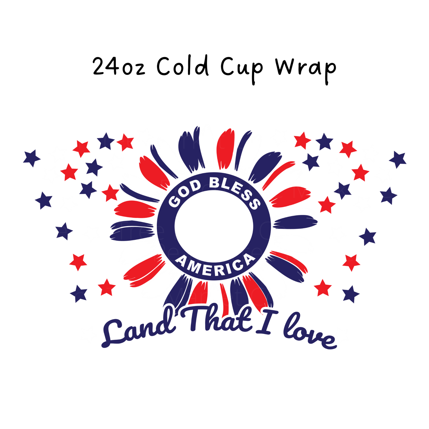 God Bless America  24 OZ Cold Cup Wrap