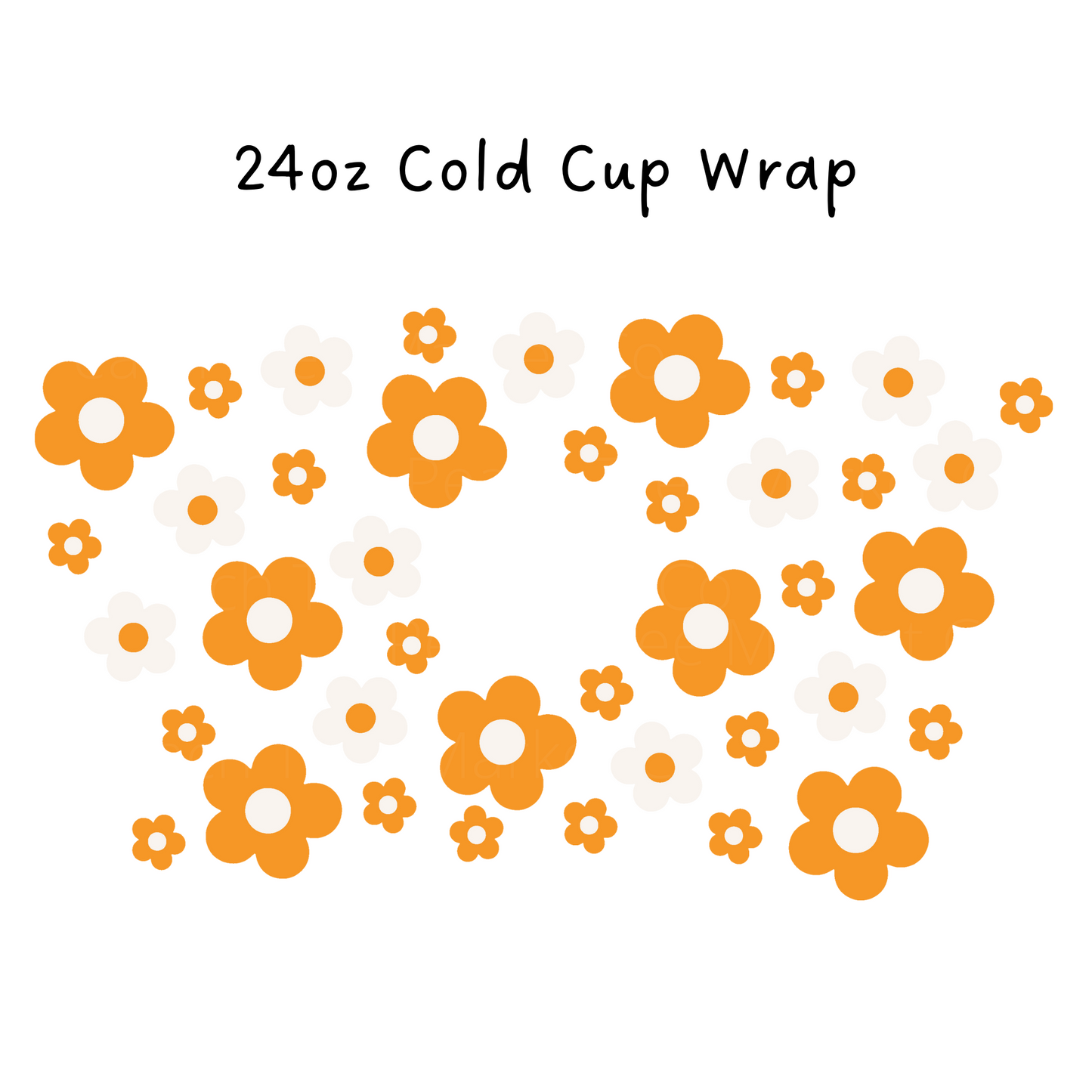 Retro Flower 24 OZ Cold Cup Wrap