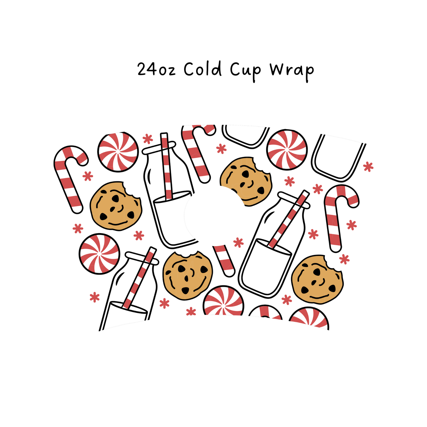 Milk and Cookies 24 OZ Cold Cup Wrap
