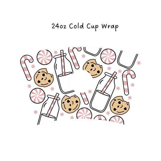 Pink Milk and Cookies 24 OZ Cold Cup Wrap
