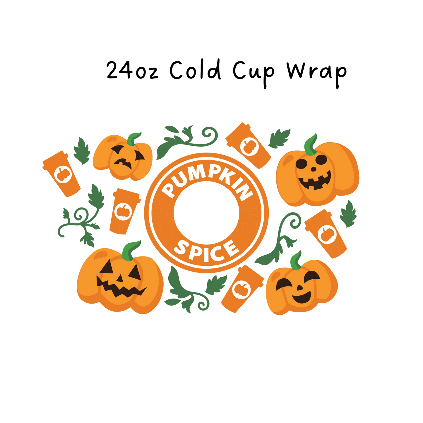 Pumpkin Spice 24 OZ Cold Cup Wrap