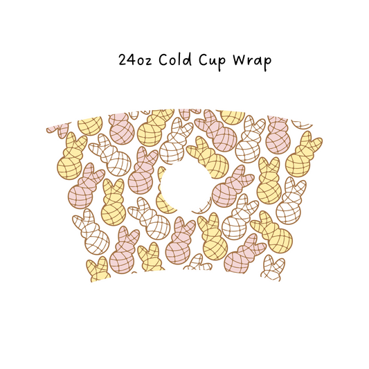 Pastel Easter Concha 24 OZ Cold Cup Wrap