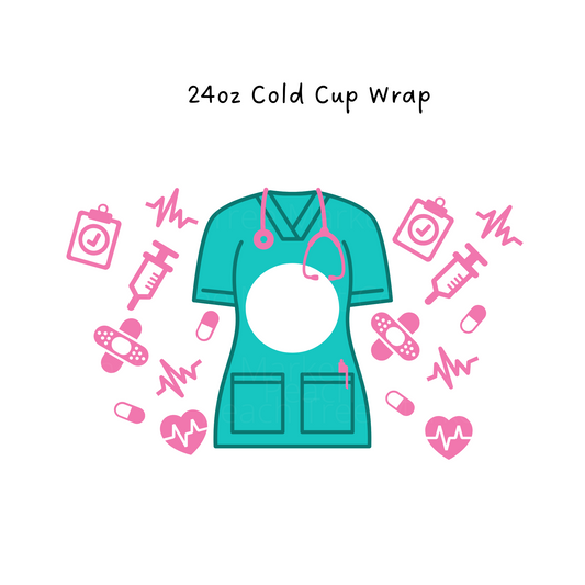 Nurse 24 OZ Cold Cup Wrap