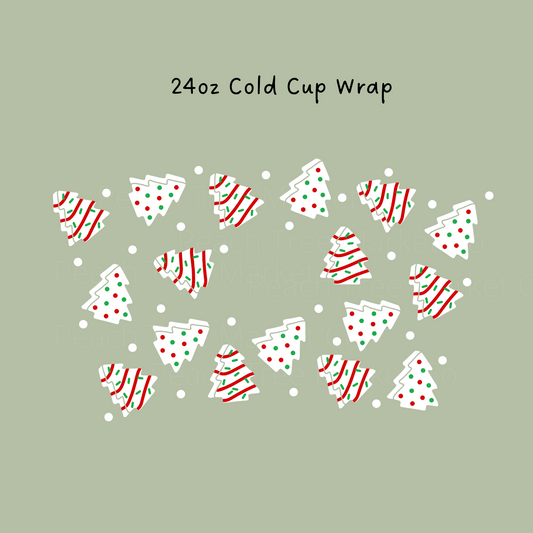 Festive Cakes 24 OZ Cold Cup Wrap