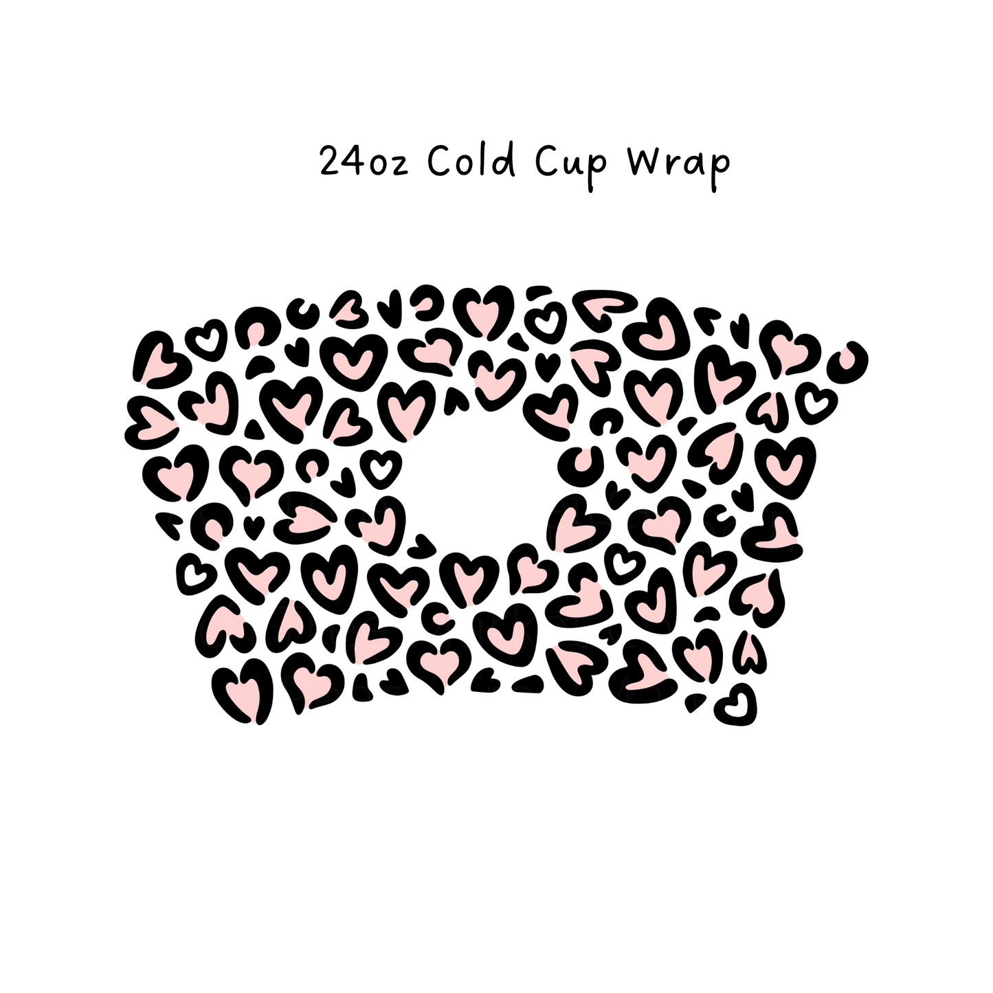 Heart Leopard 24 OZ Cold Cup Wrap