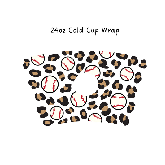 Baseball Leopard 24 oz Cold Cup Wrap
