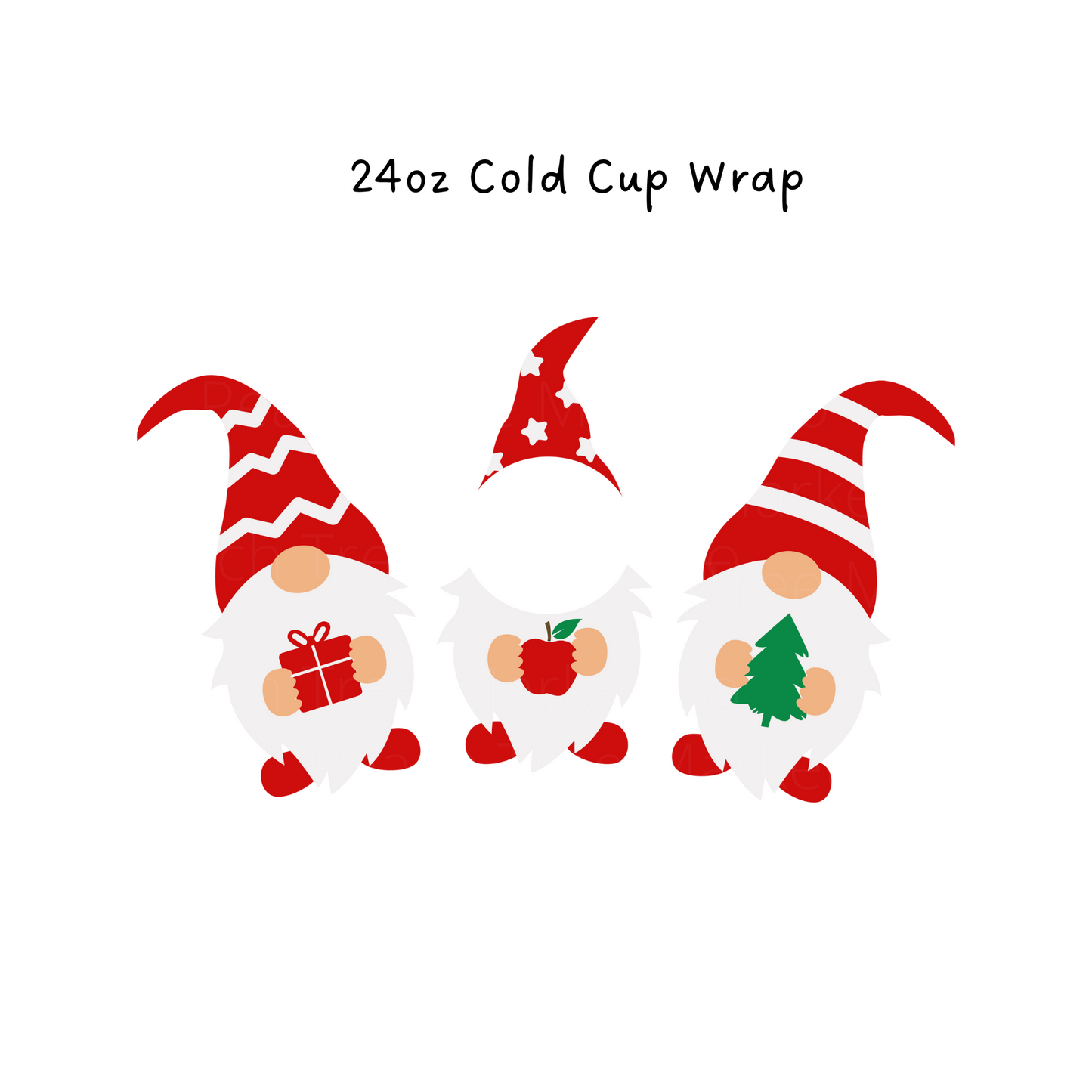 Christmas Gnomes 24 OZ Cold Cup Wrap
