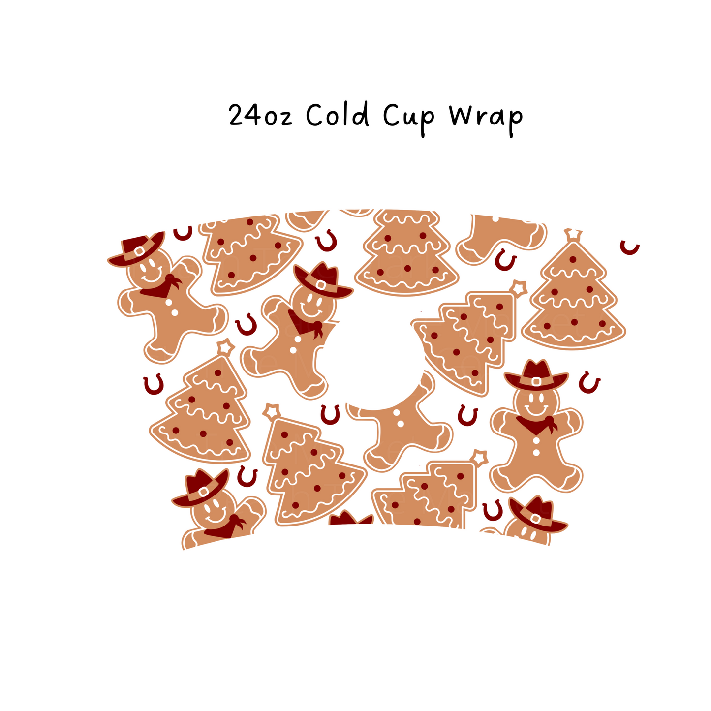 Gingerbread Cowboy 24 OZ Cold Cup Wrap