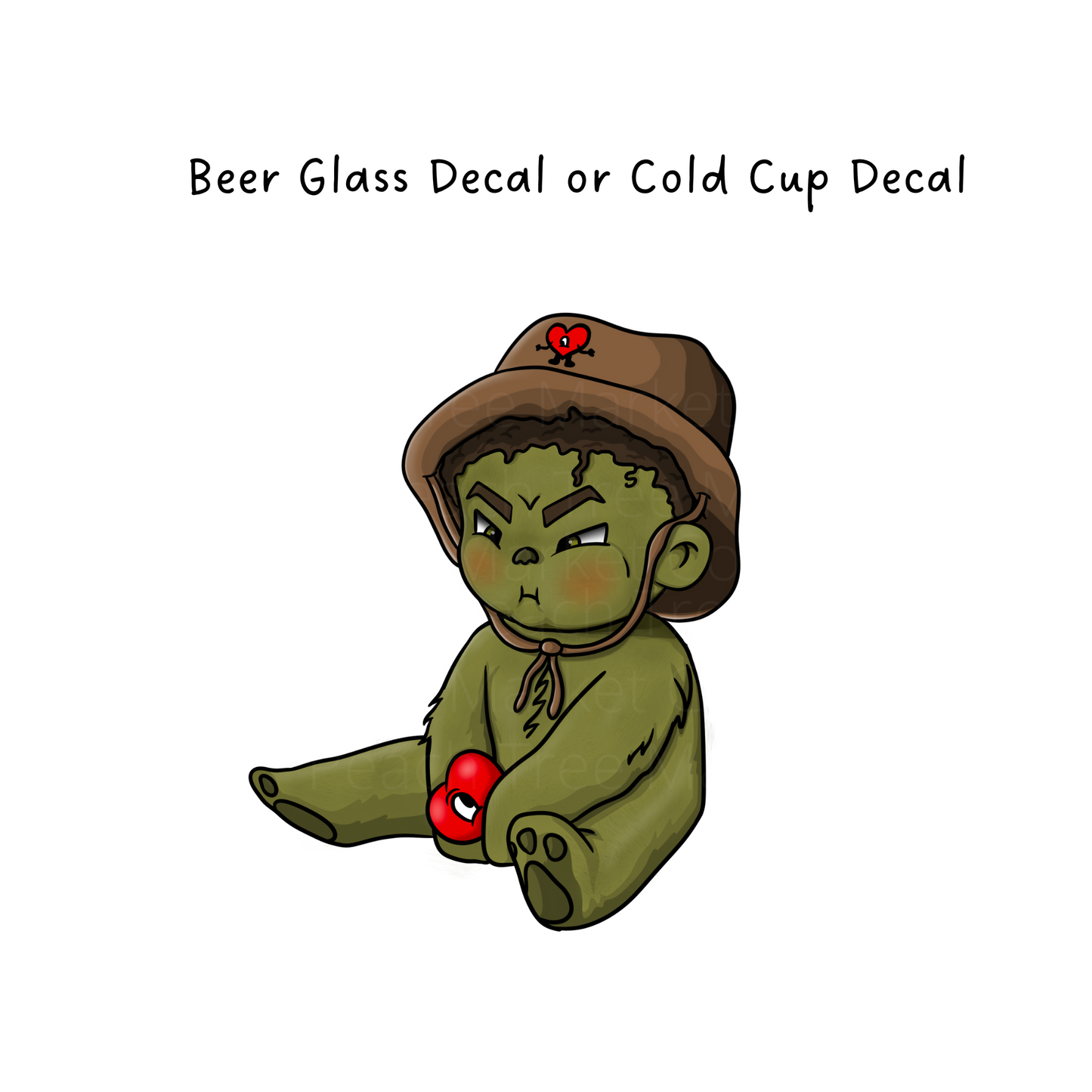 Mean Bunny Benito Cold Cup or Beer Glass Decal (1)