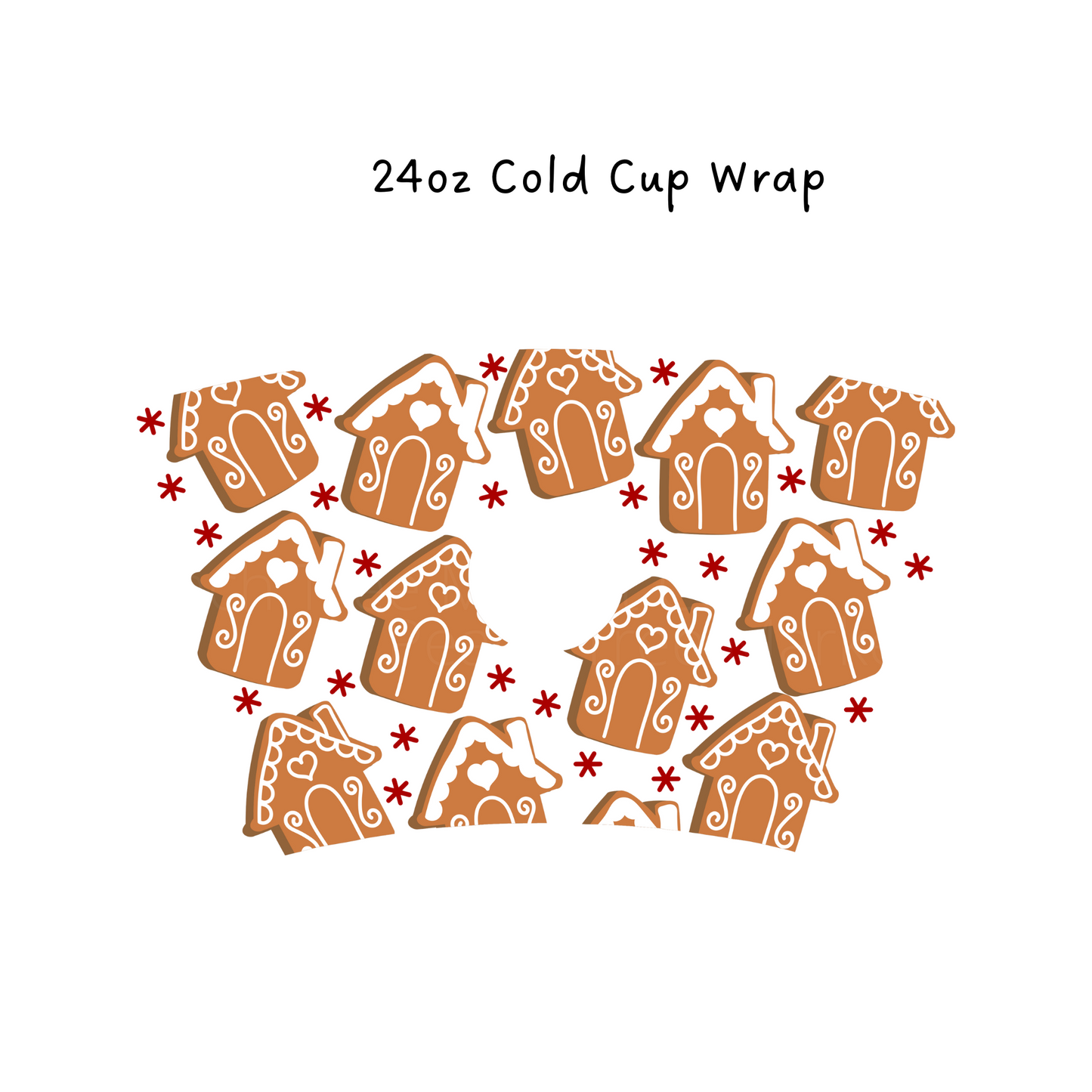 Gingerbread  House 24 OZ Cold Cup Wrap