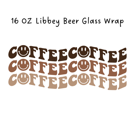 Nude Coffee 16 Oz Libbey Beer Glass Wrap