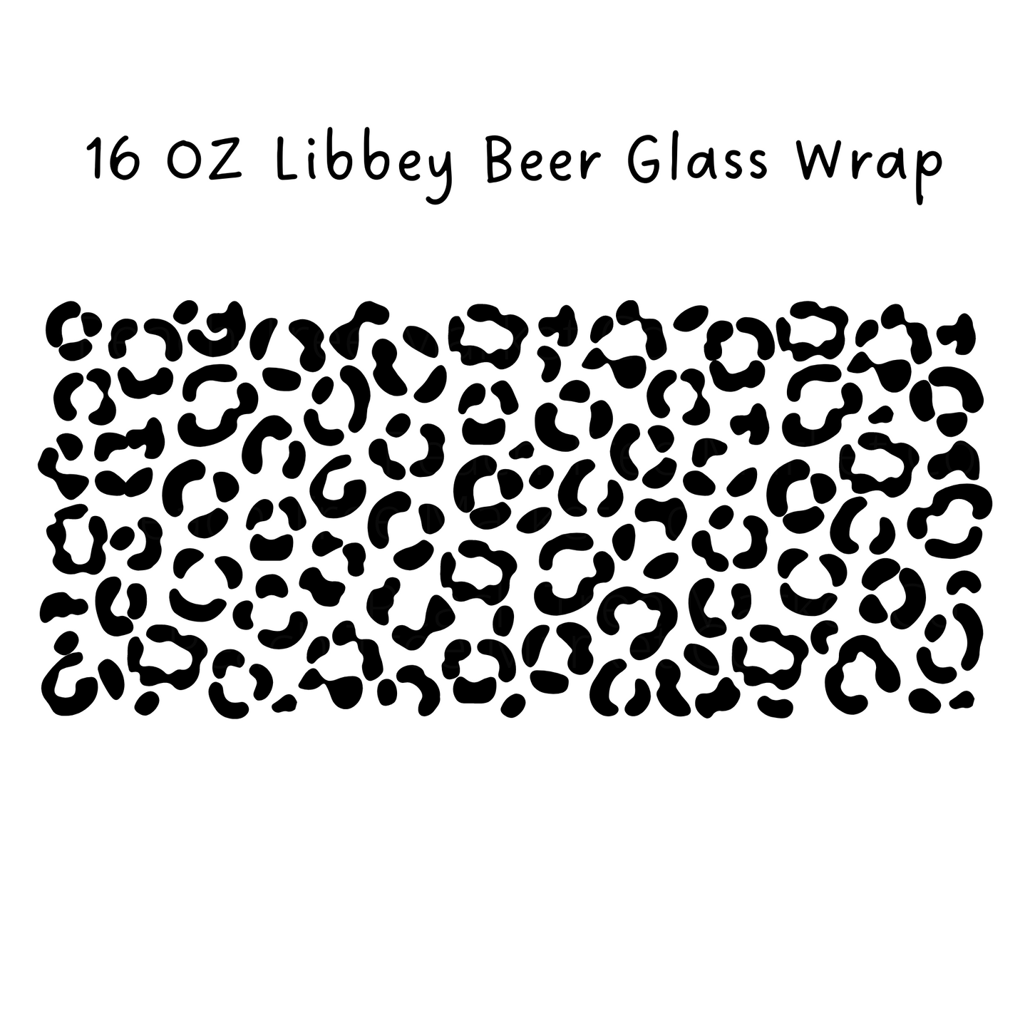 Leopard 16 Oz Libbey Beer Glass Wrap
