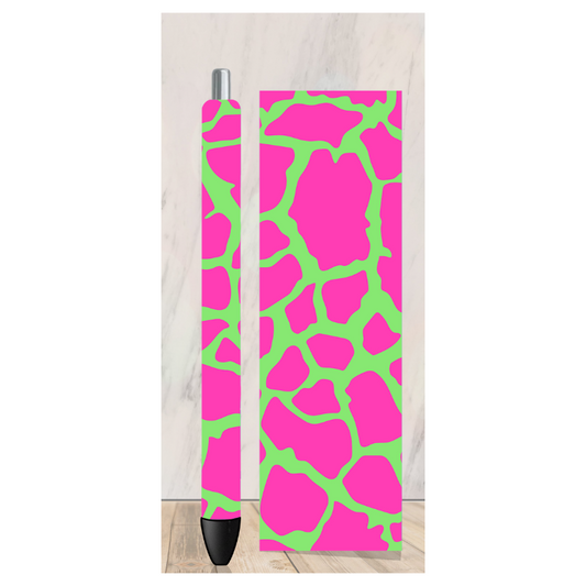 Pink and Green Cow Print Pen Wrap