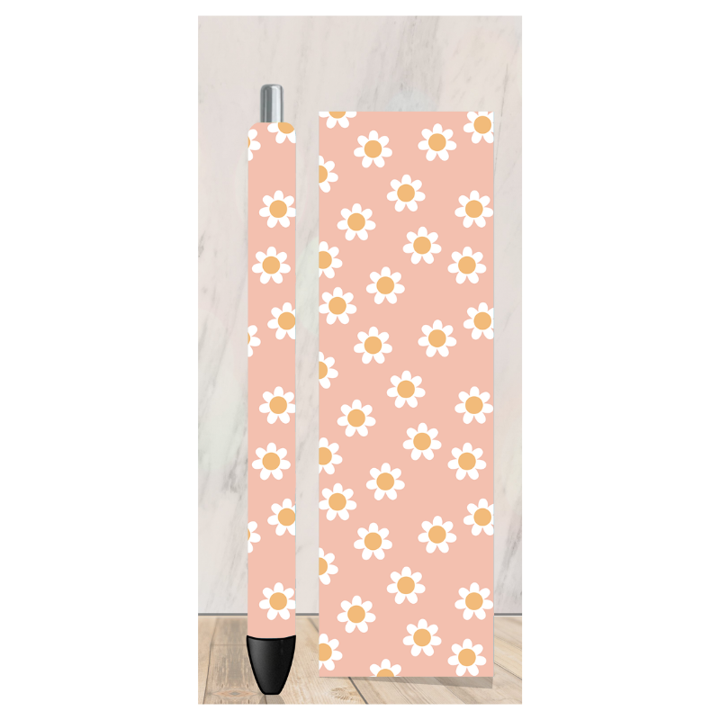 Pink Flower Pen Wrap