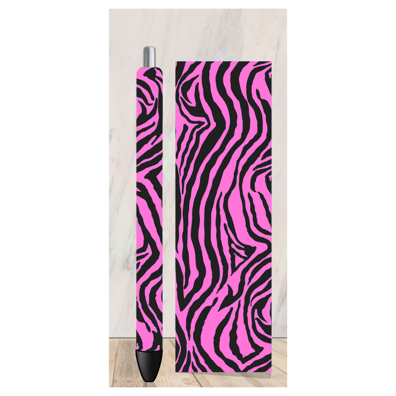Pink and Black Zebra Print Pen Wrap
