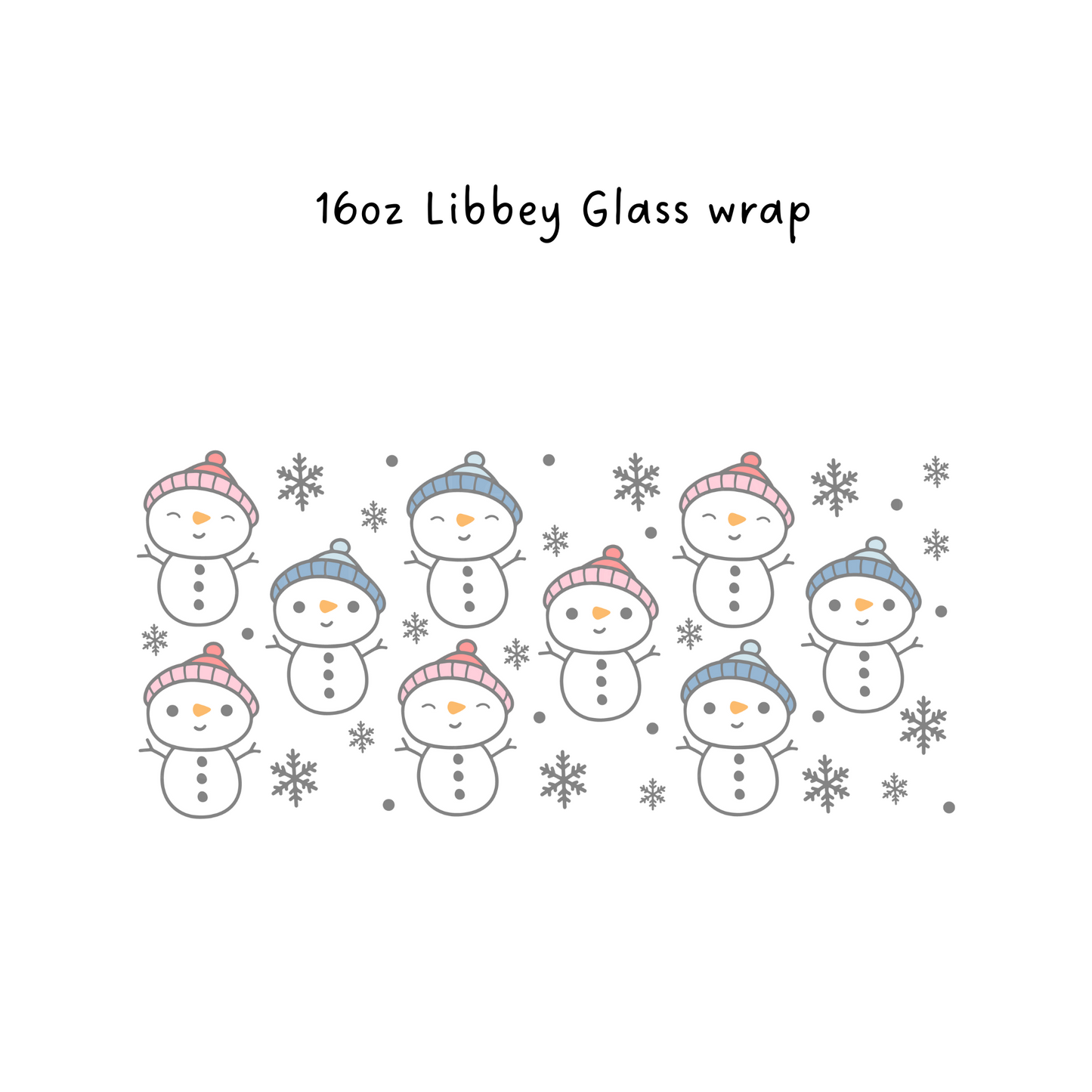 Cute Snowman 16 Oz Libbey Beer Glass Wrap