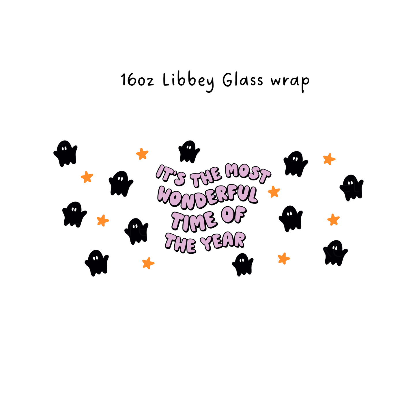 Its The Most Wonderful Time of year halloween libbey glass wrap