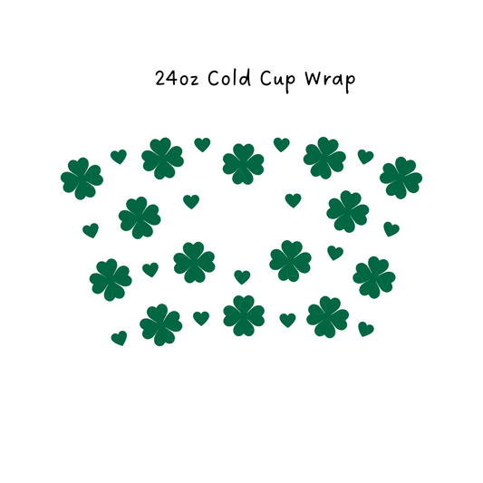 4 Leaf Clover  24 oz Cold Cup Wrap
