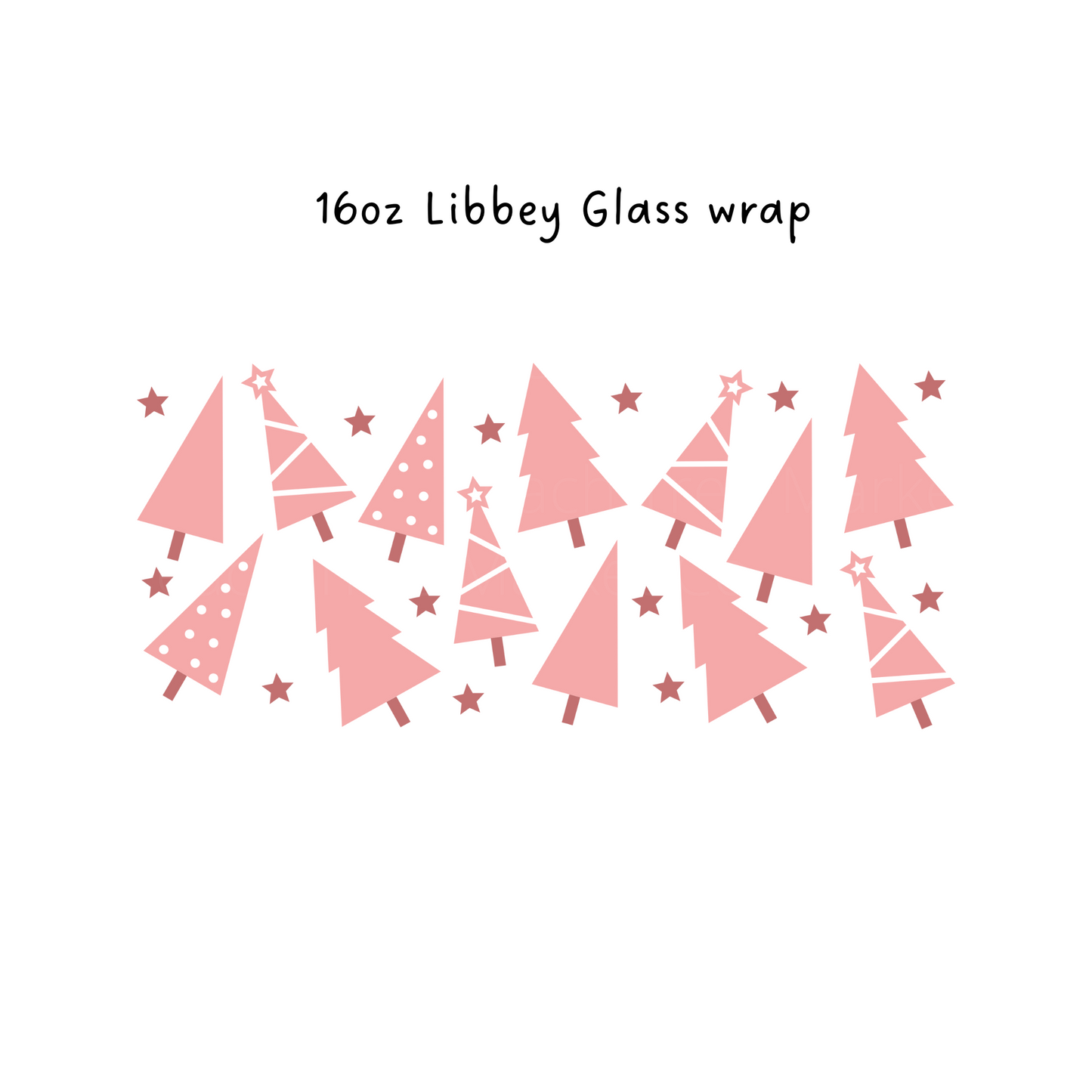 Pink Trees 16 Oz Libbey Beer Glass Wrap